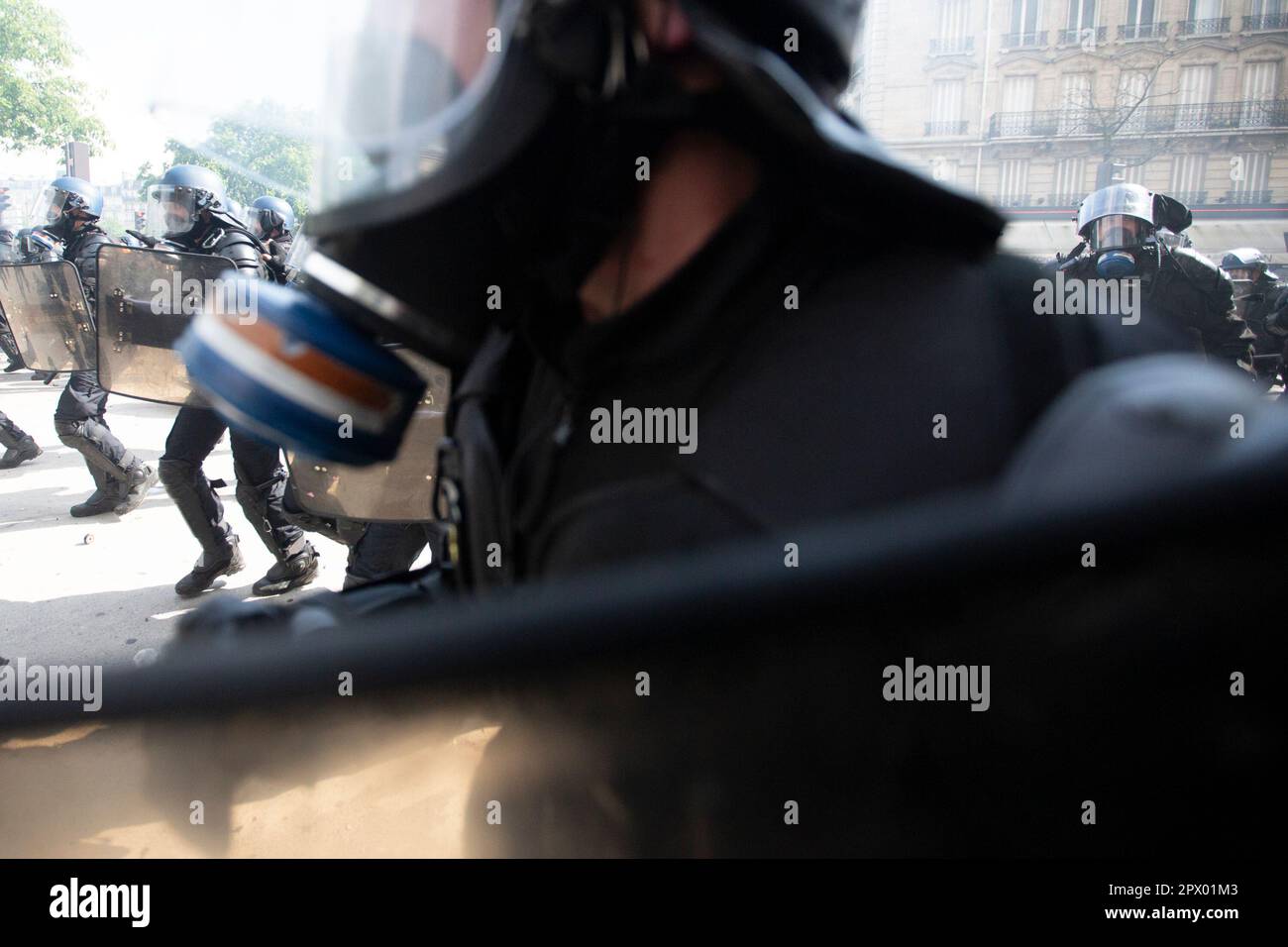 Demonstrators and French Police clash during the Mayday riots on 1st ...