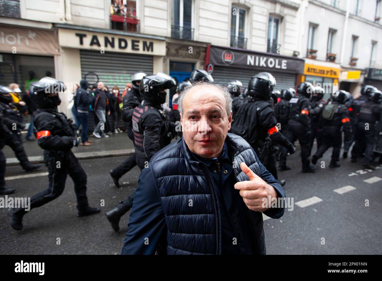 Demonstrators and French Police clash during the Mayday riots on 1st ...