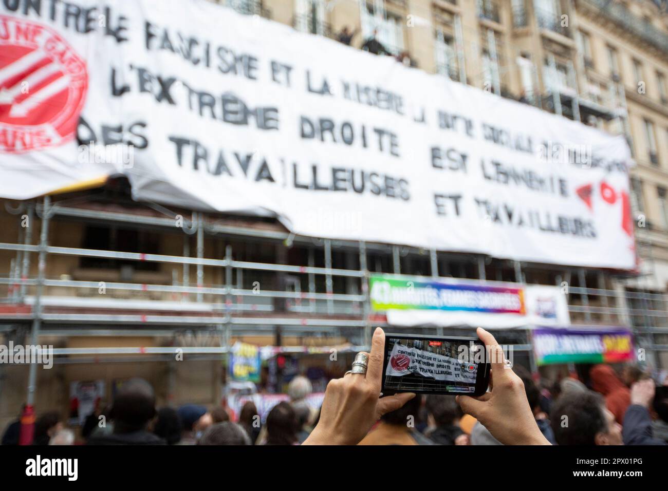 Demonstrators and French Police clash during the Mayday riots on 1st ...