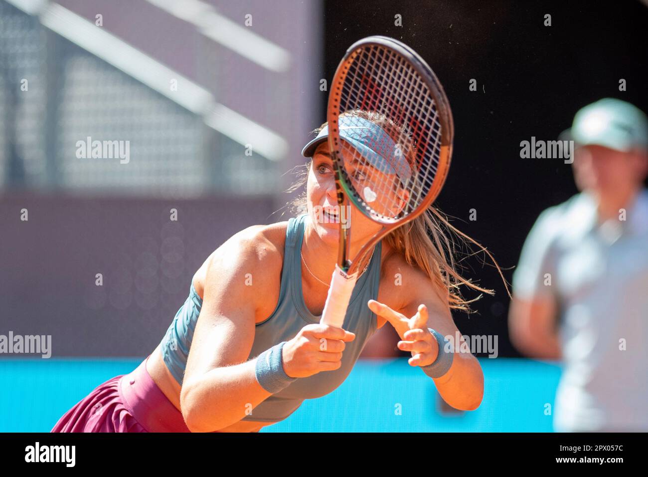 Paula Badosa in her match against María Sákkari at the Mutua Madrid