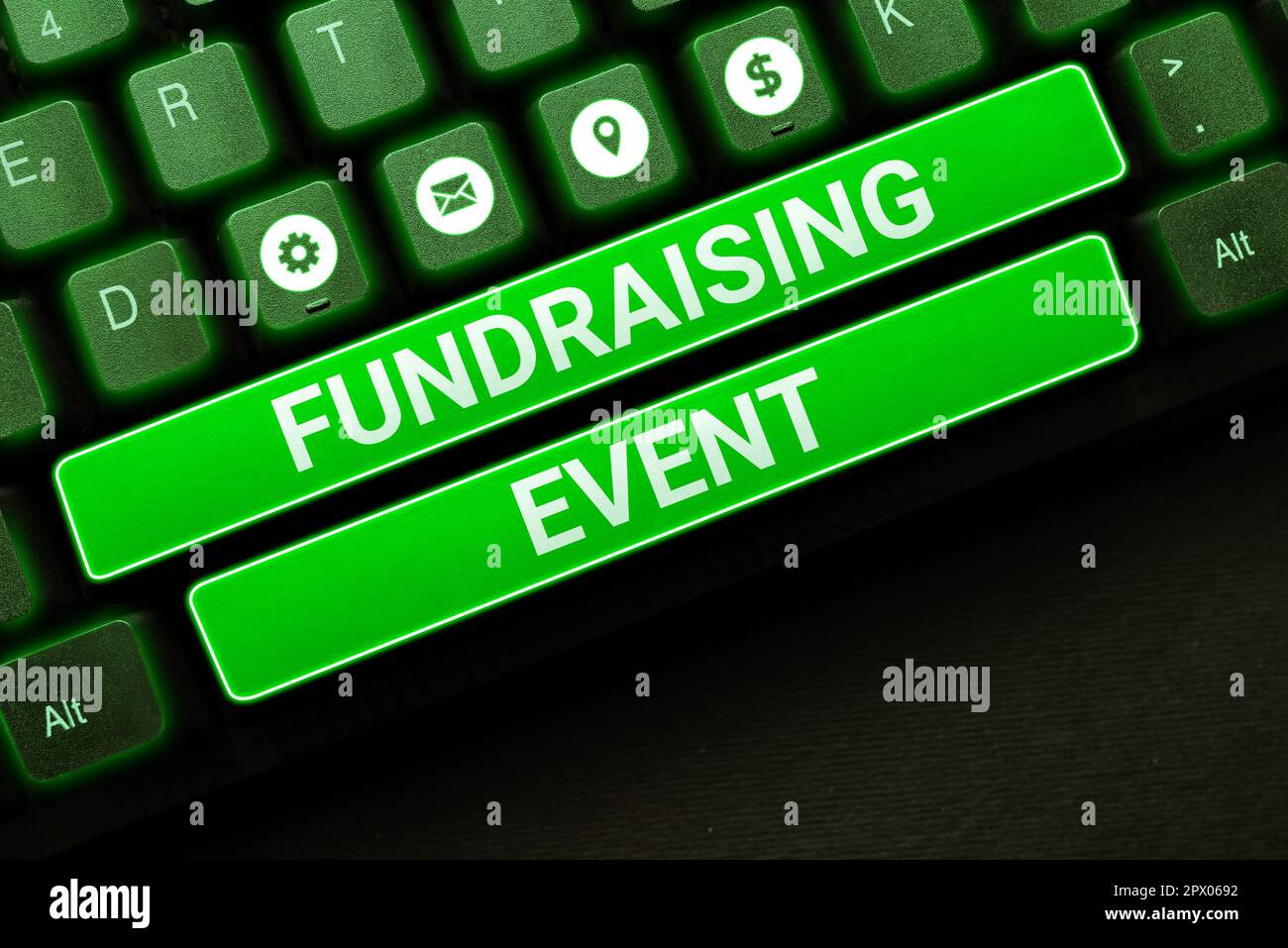 Hand writing sign Fundraising Event, Word Written on campaign whose ...
