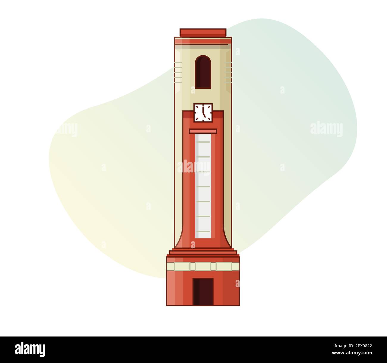 Dehradun City Clock Tower Icon Illustration stock illustration