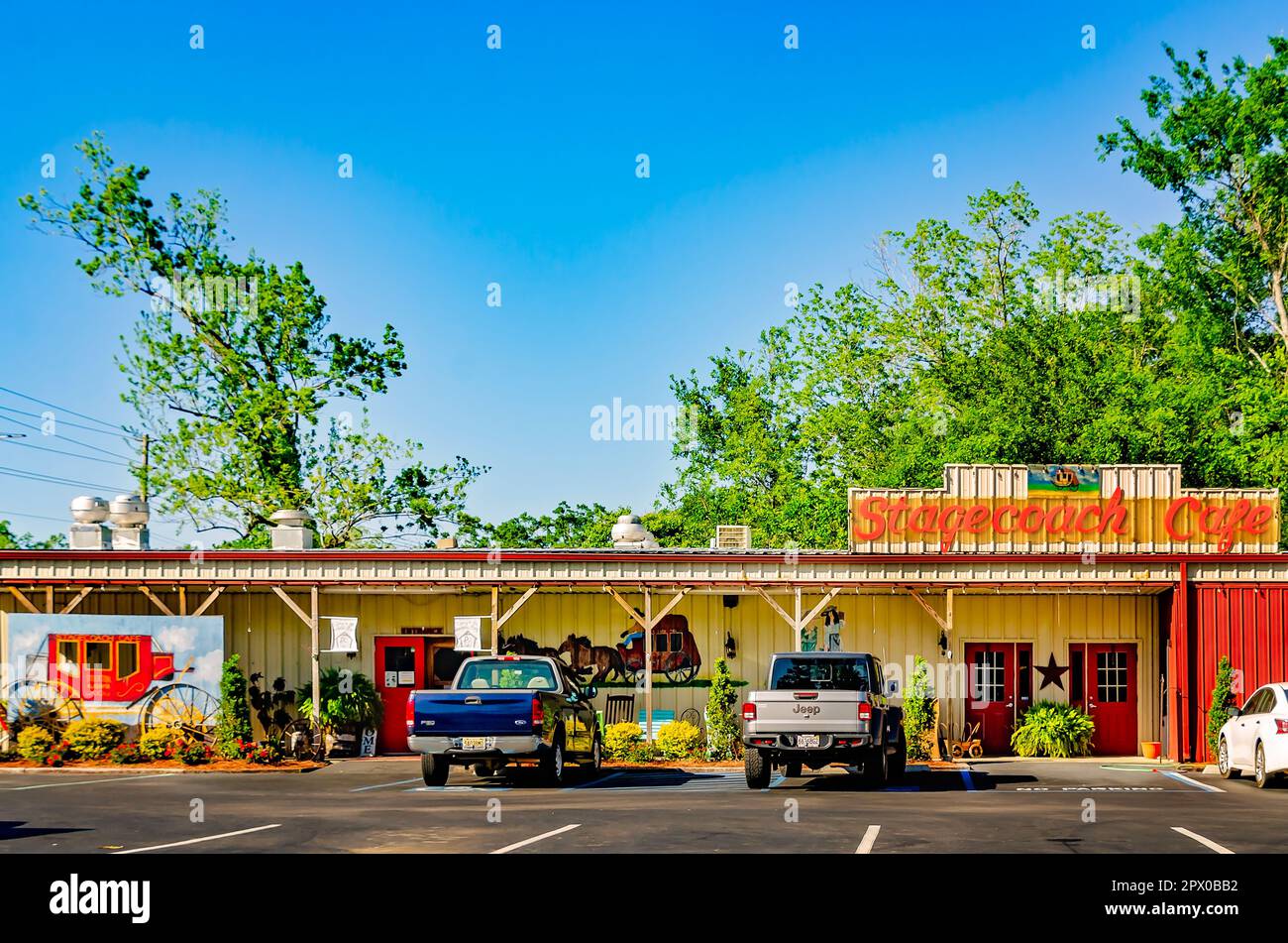 Stagecoach Cafe is pictured, April 22, 2023, in Stockton, Alabama. The restaurant was founded in the 1990s. Stock Photo