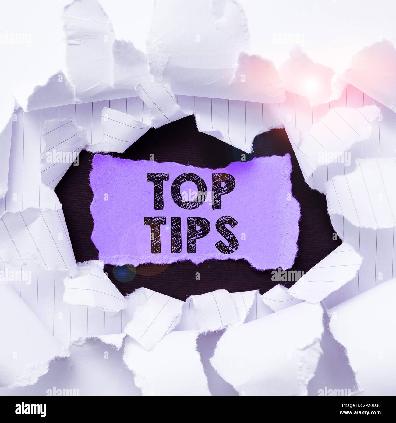 Text showing inspiration Top Tips, Word Written on a small but particularly useful piece of practical advice Stock Photo