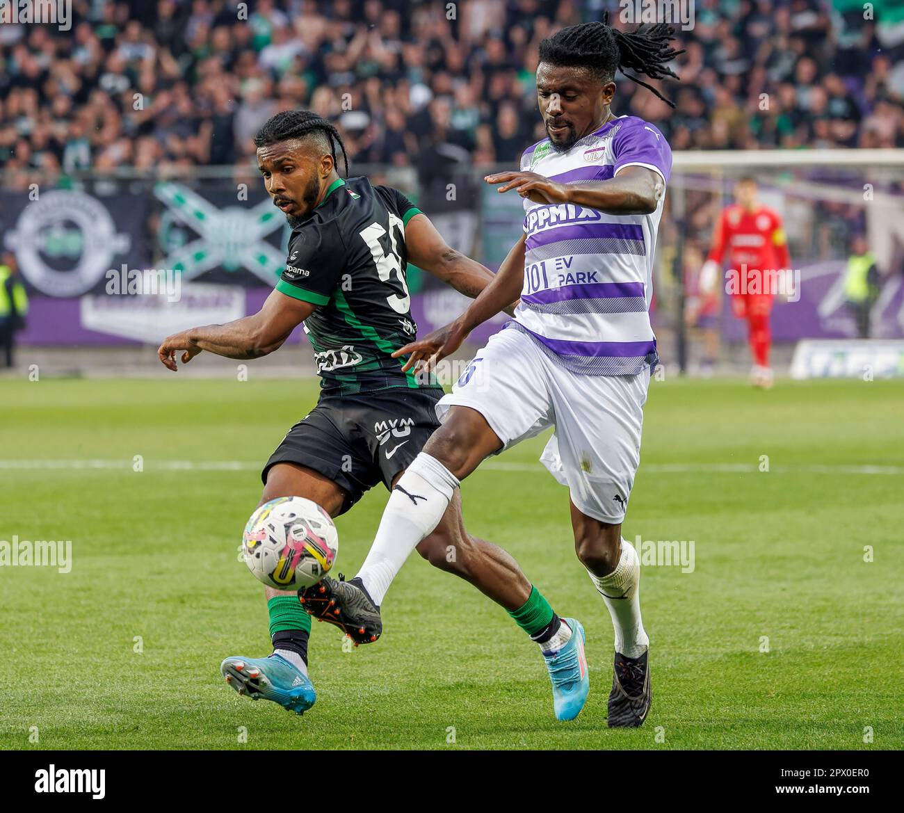 BUDAPEST, HUNGARY - FEBRUARY 19: Jose Marcos Marquinhos of Ferencvarosi TC  reacts during the Hungarian OTP Bank Liga match between MTK Budapest and Ferencvarosi  TC at Hidegkuti Nandor Stadium on February 19