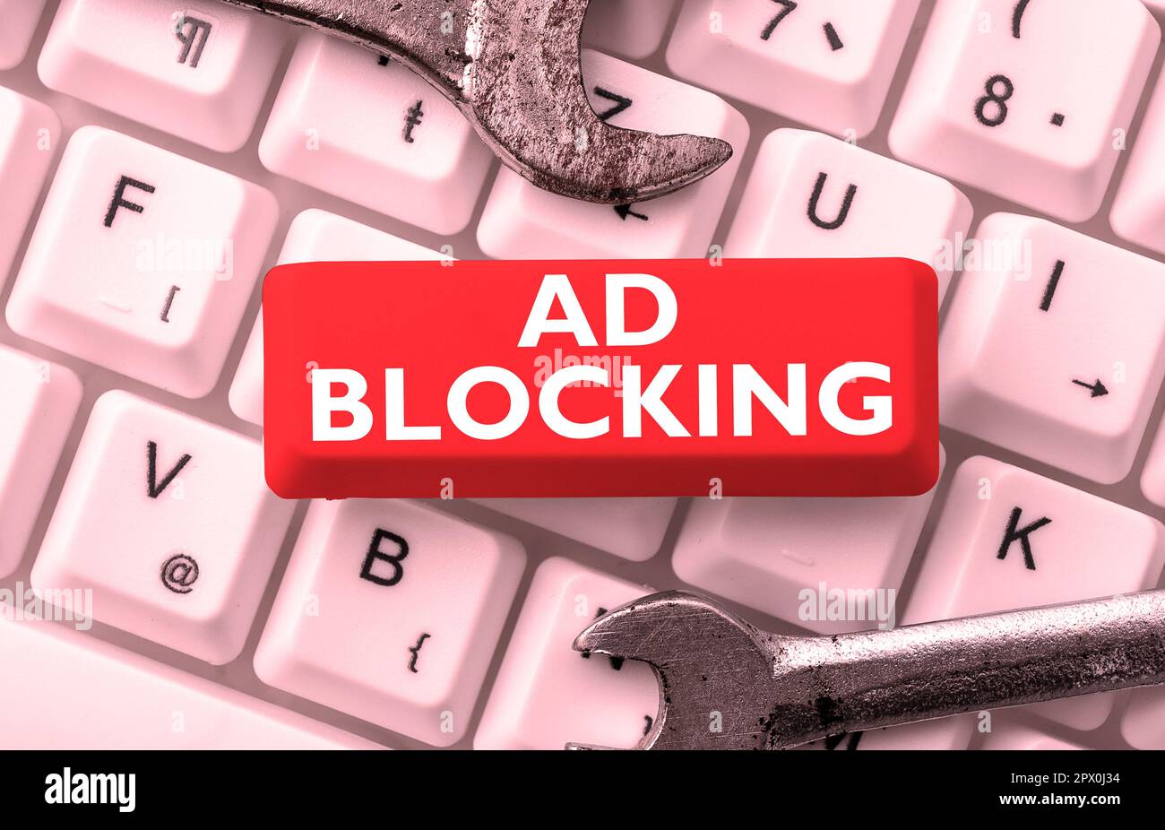 Text showing inspiration Ad Blocking, Business showcase program that ...