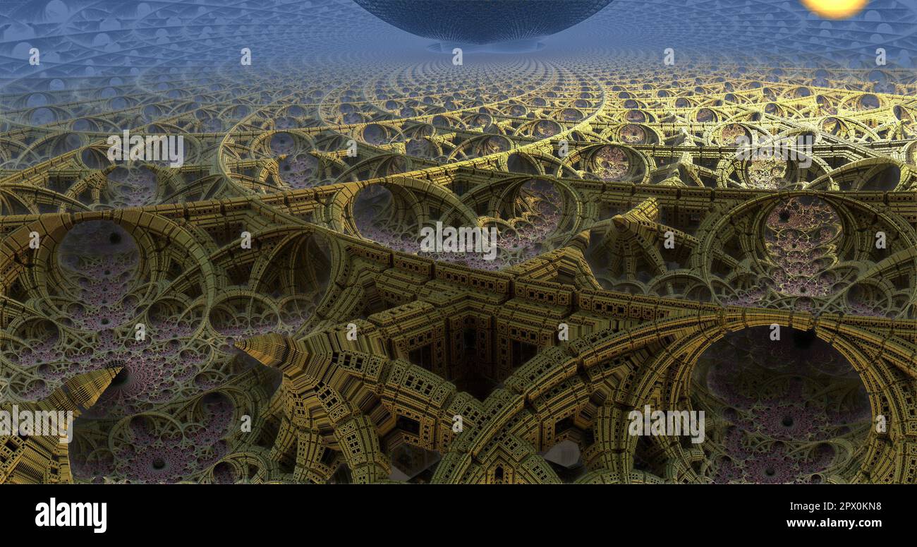 the surface of an alien planet under an alien sun 3d rendering Stock ...
