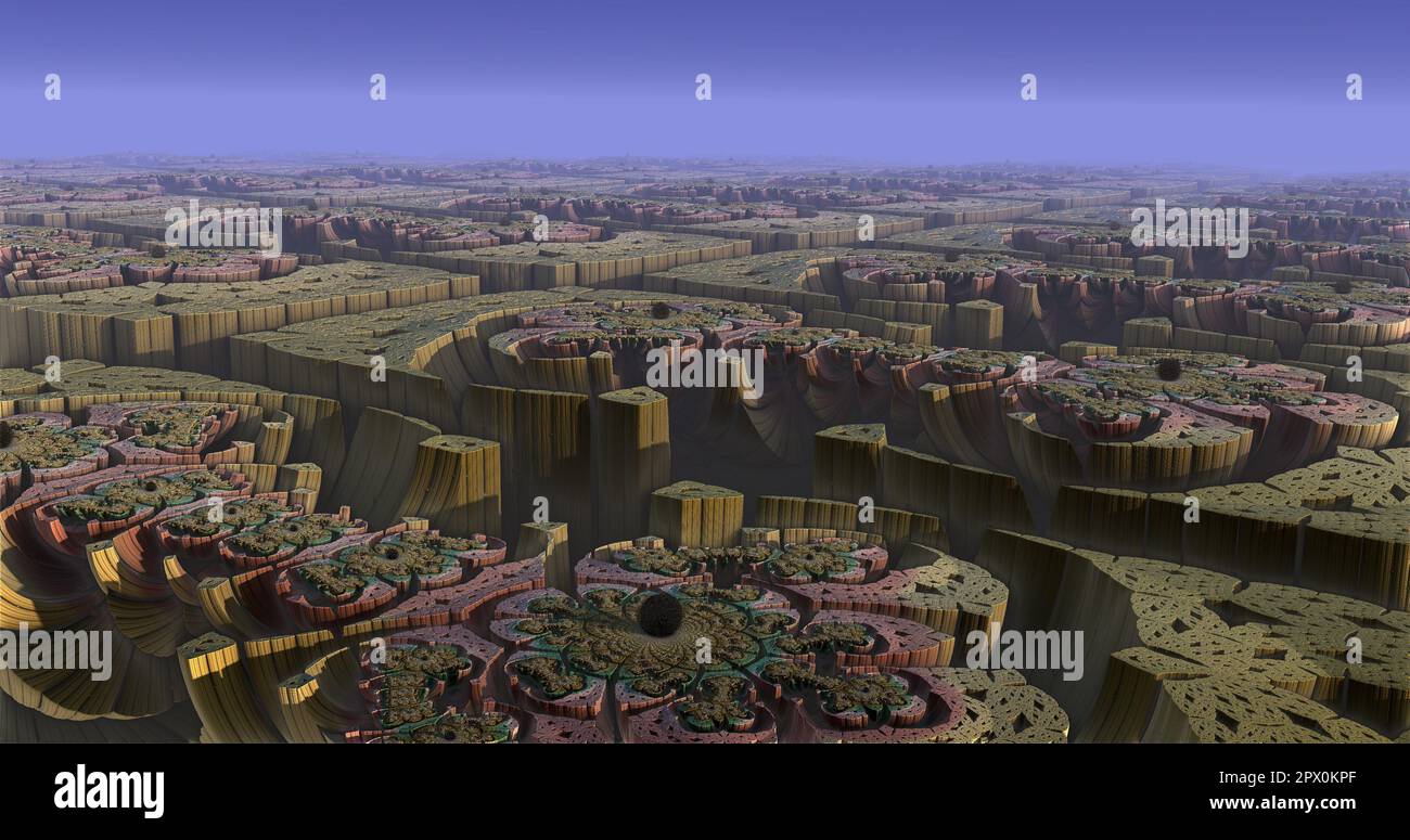 the surface of an alien planet under an alien sun 3d rendering Stock ...