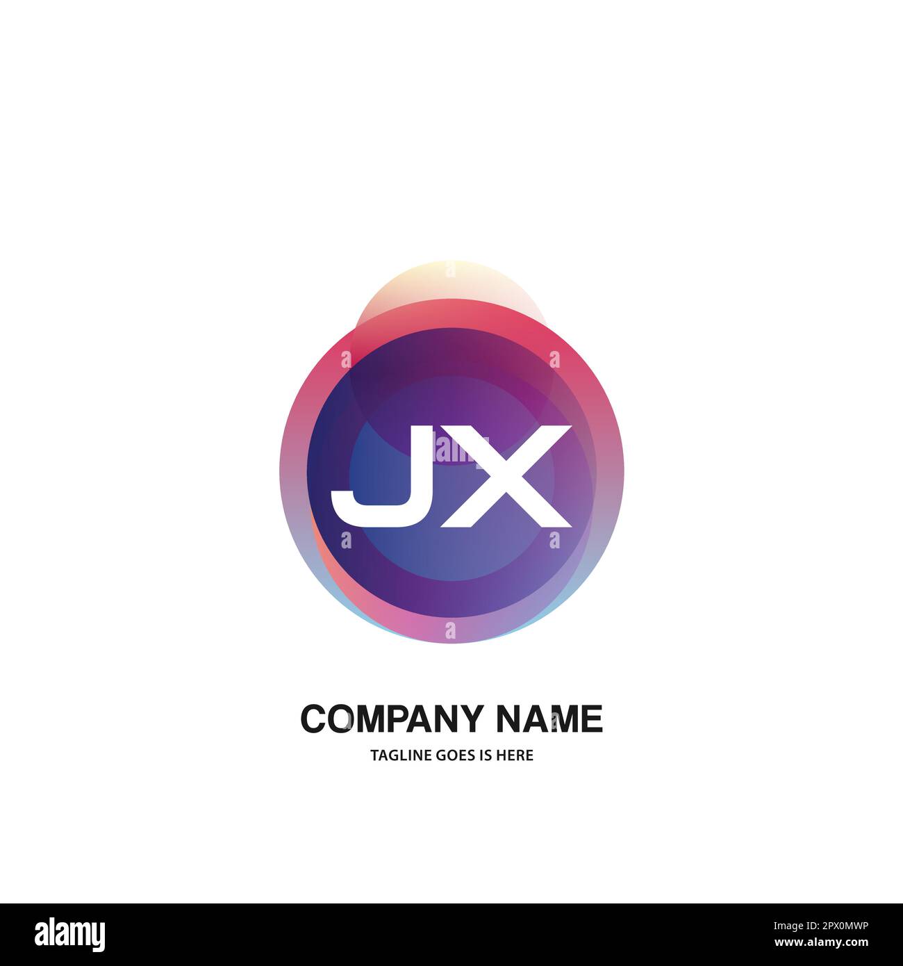 initial logo With Colorful Circle template vector Stock Vector