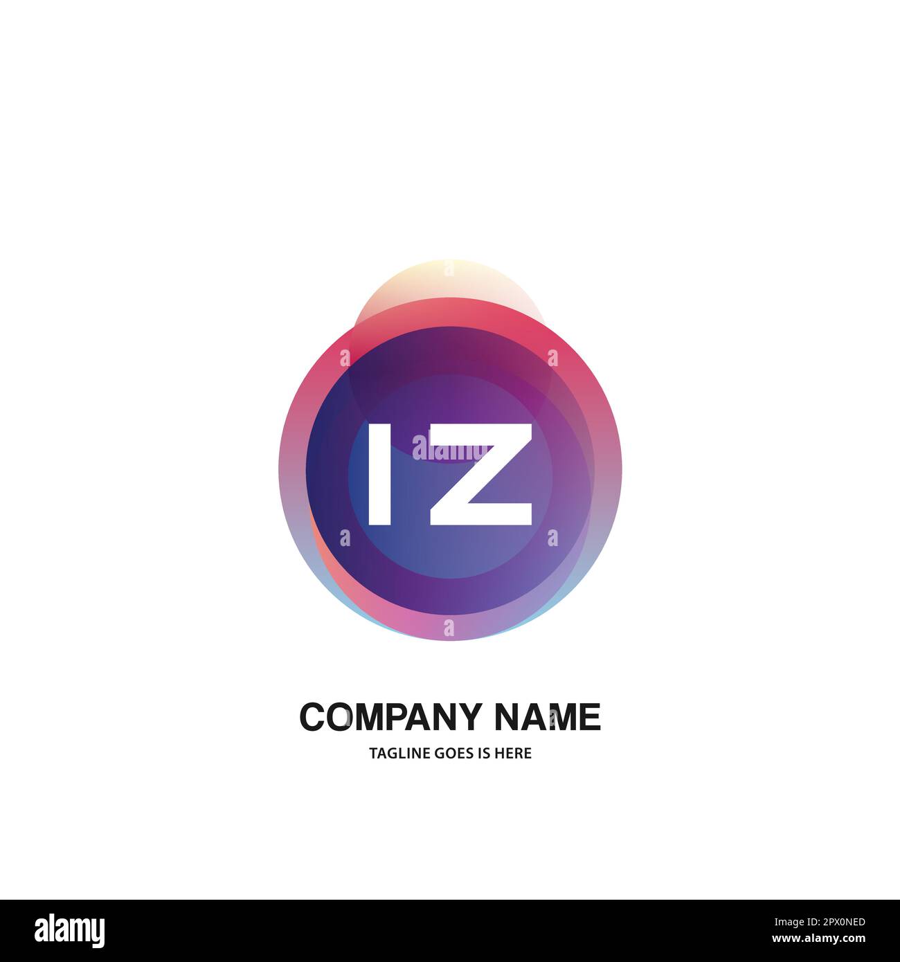 initial logo With Colorful Circle template vector Stock Vector