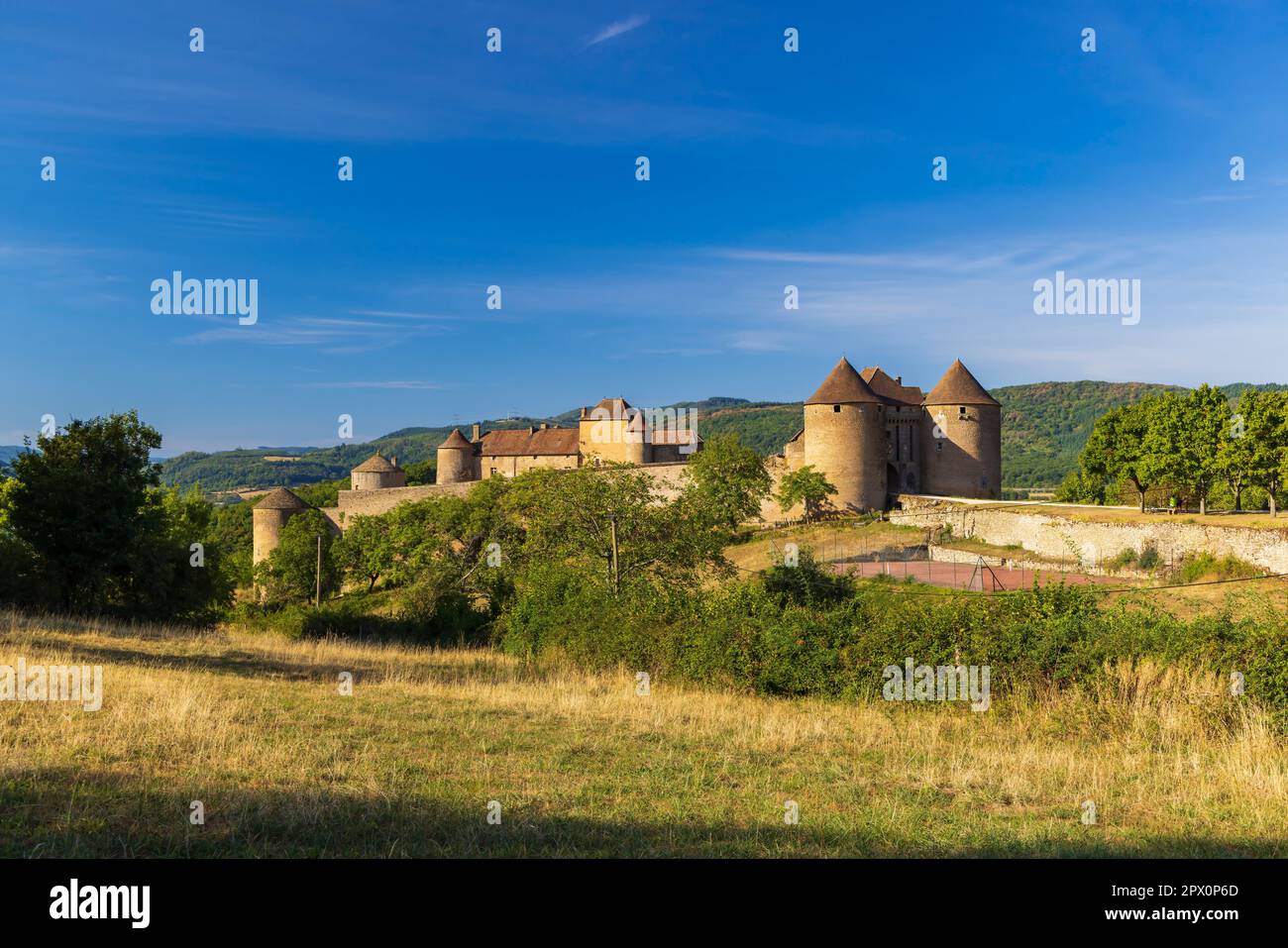 Chateau de Berze-le-Chatel castle, Saone-et-Loire departement, Burgundy, France Stock Photo