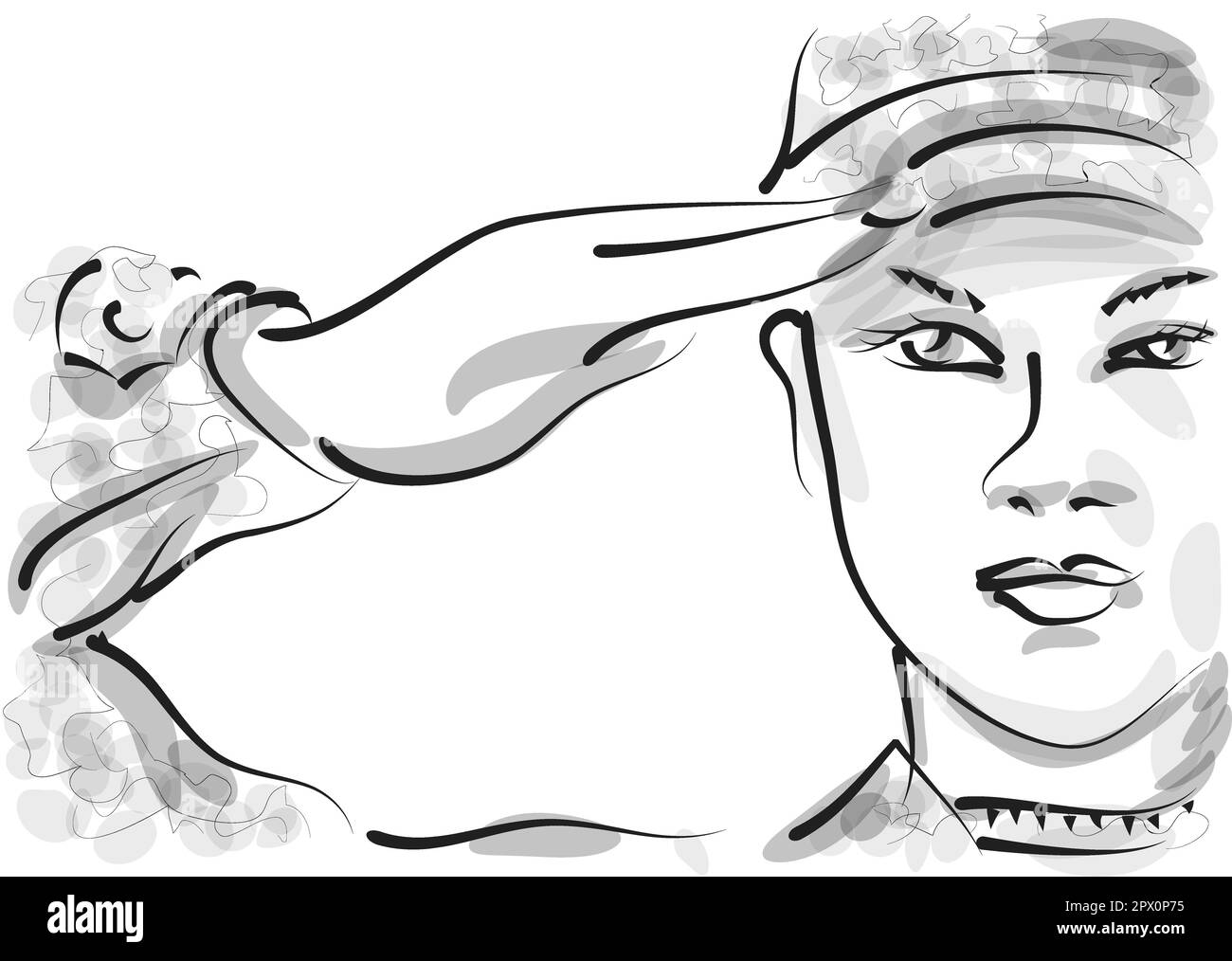 military women abstract vector illustration Stock Photo