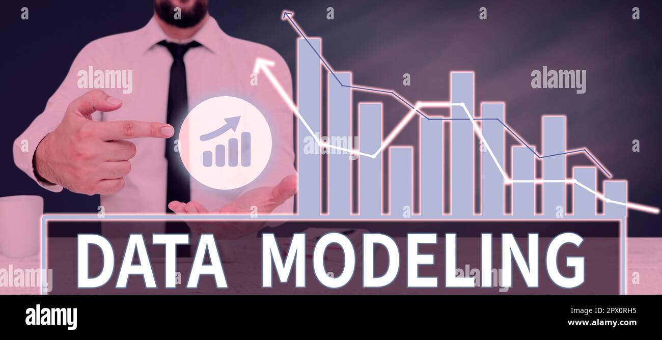 Writing displaying text Data Modeling, Word for process of transferring data between data storage systems Stock Photo