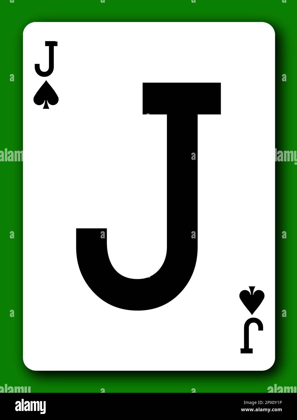A Jack of Spades playing card with clipping path to remove background