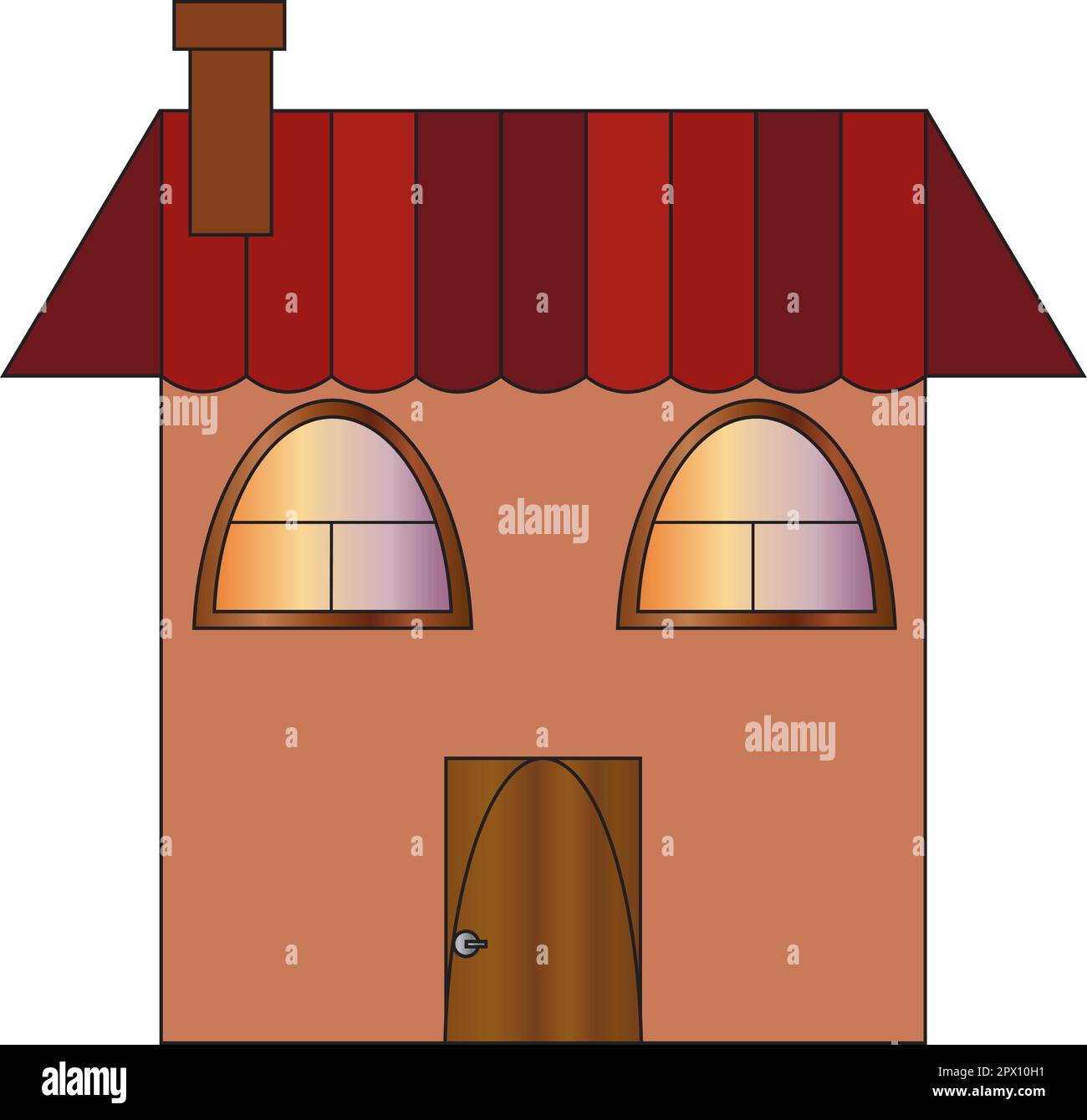 Colored Isolated Country House. Vector Illustration of Cottage and Hut ...