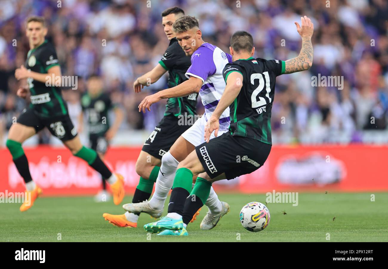 Budapest, Hungary. 01st May, 2023. Ujpest FC v Ferencvarosi TC