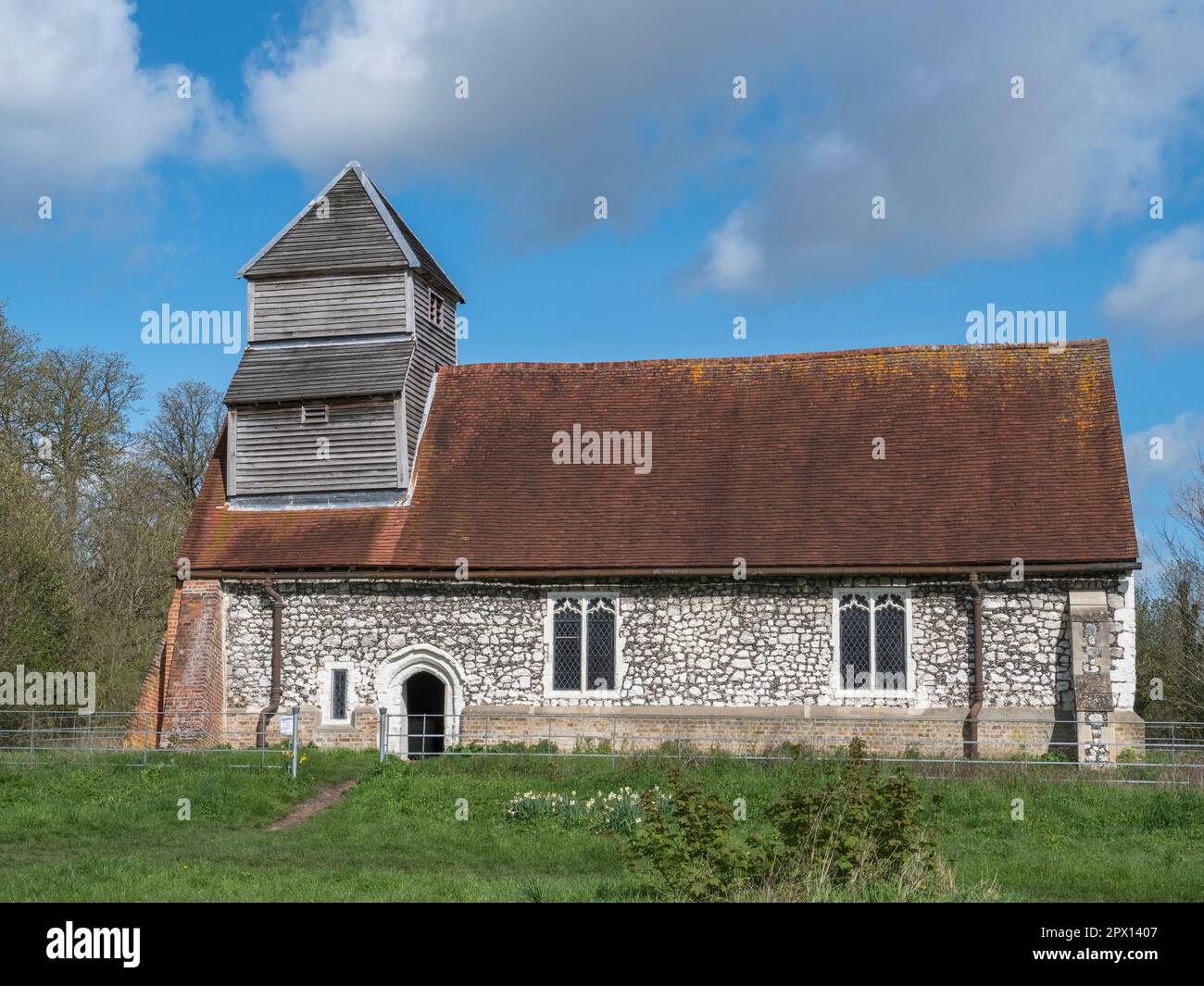 St Mary Magdalene Church, beside the River Thames, Dorney, Windsor, UK. Stock Photo
