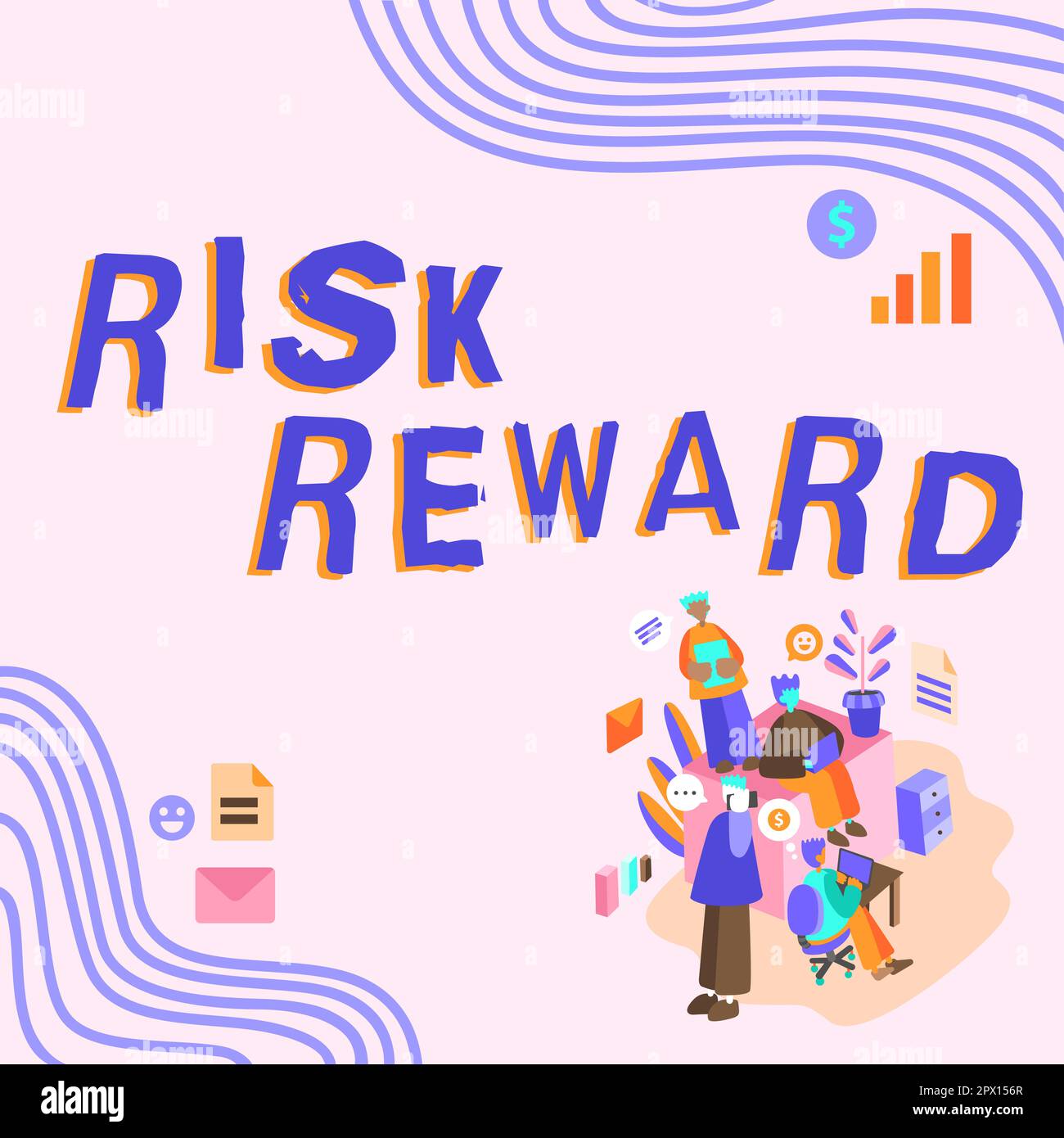 Conceptual caption Risk Reward, Concept meaning assess the profit ...