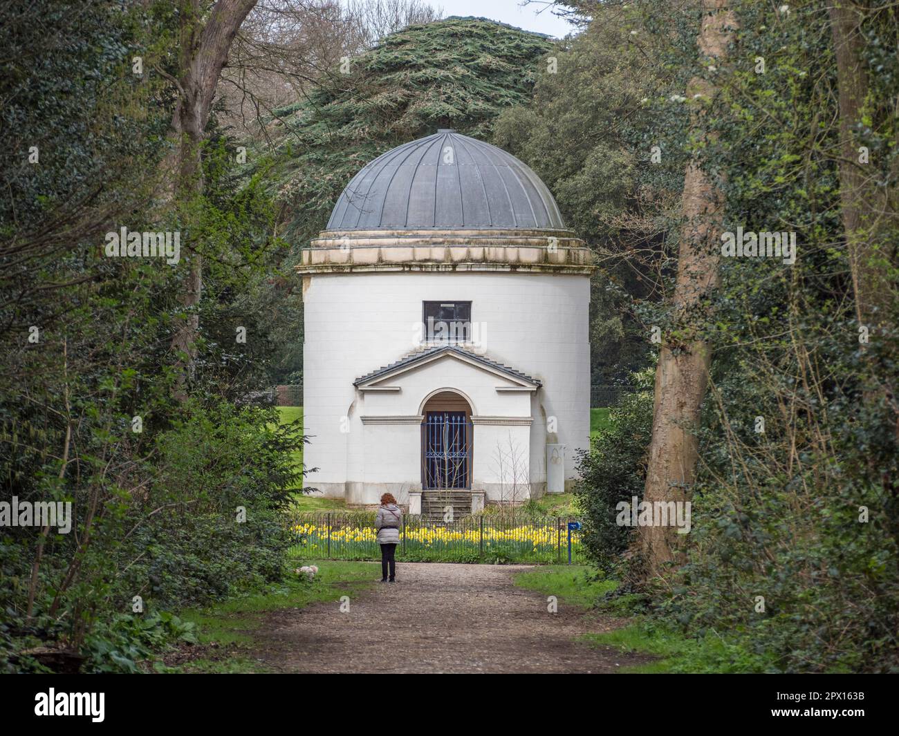 The Ionic Temple in Chiswick Park, Chiswick, London, UK. Stock Photo