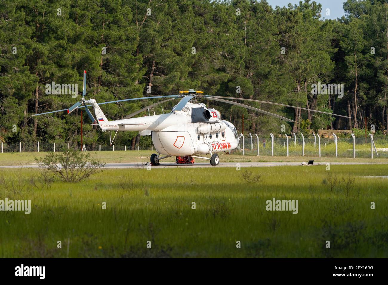 Antalya - Turkey, 05 01 2023:Turkey General Directorate of Forestry fire fighting Helicopter. Stock Photo