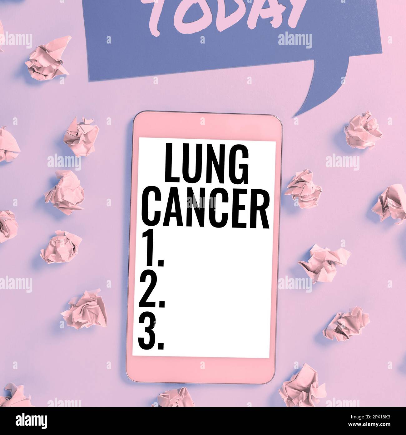 Conceptual display Lung Cancer, Word Written on Uncontrolled growth of