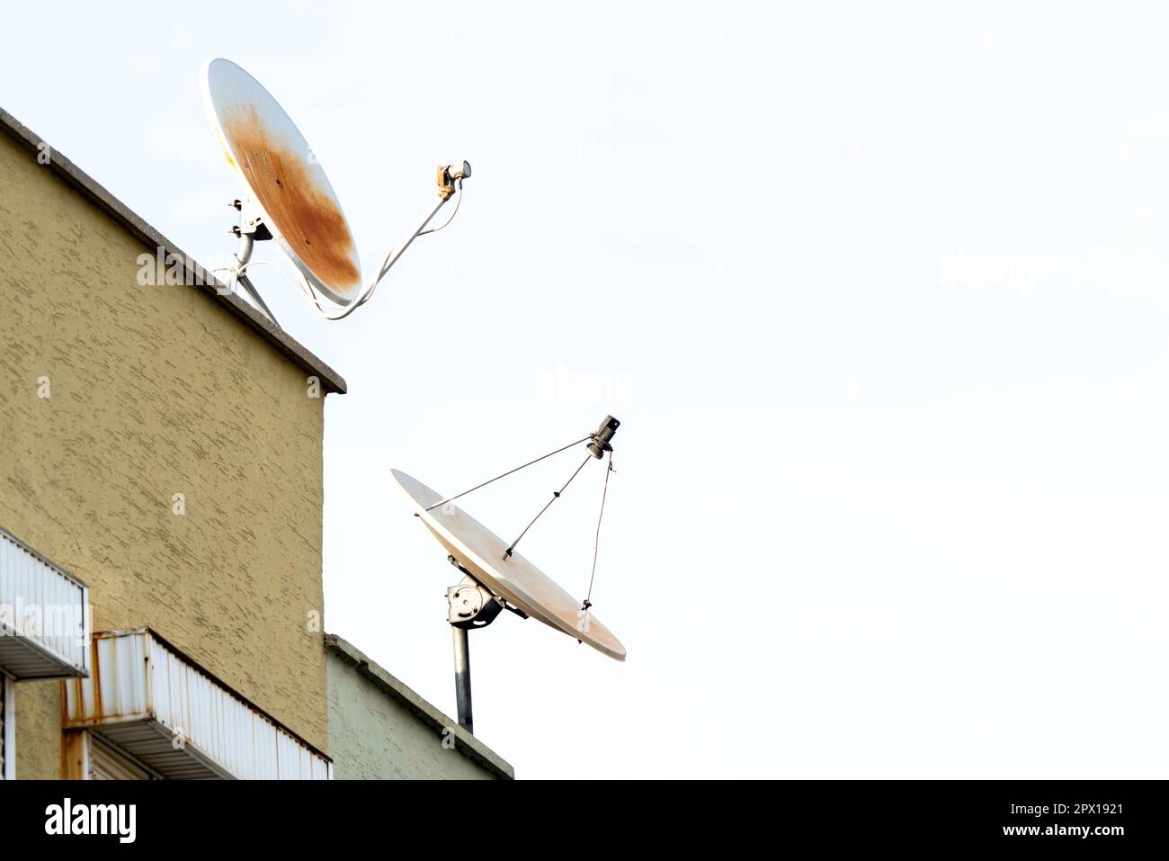 House satellite antenna used for TV broadcasts in Turkey Stock Photo