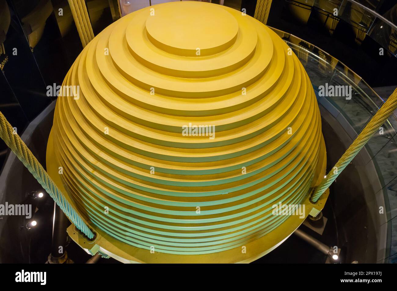 The Stabilizing ball at the top of the Taipei 101 Tower, Taiwan Stock Photo