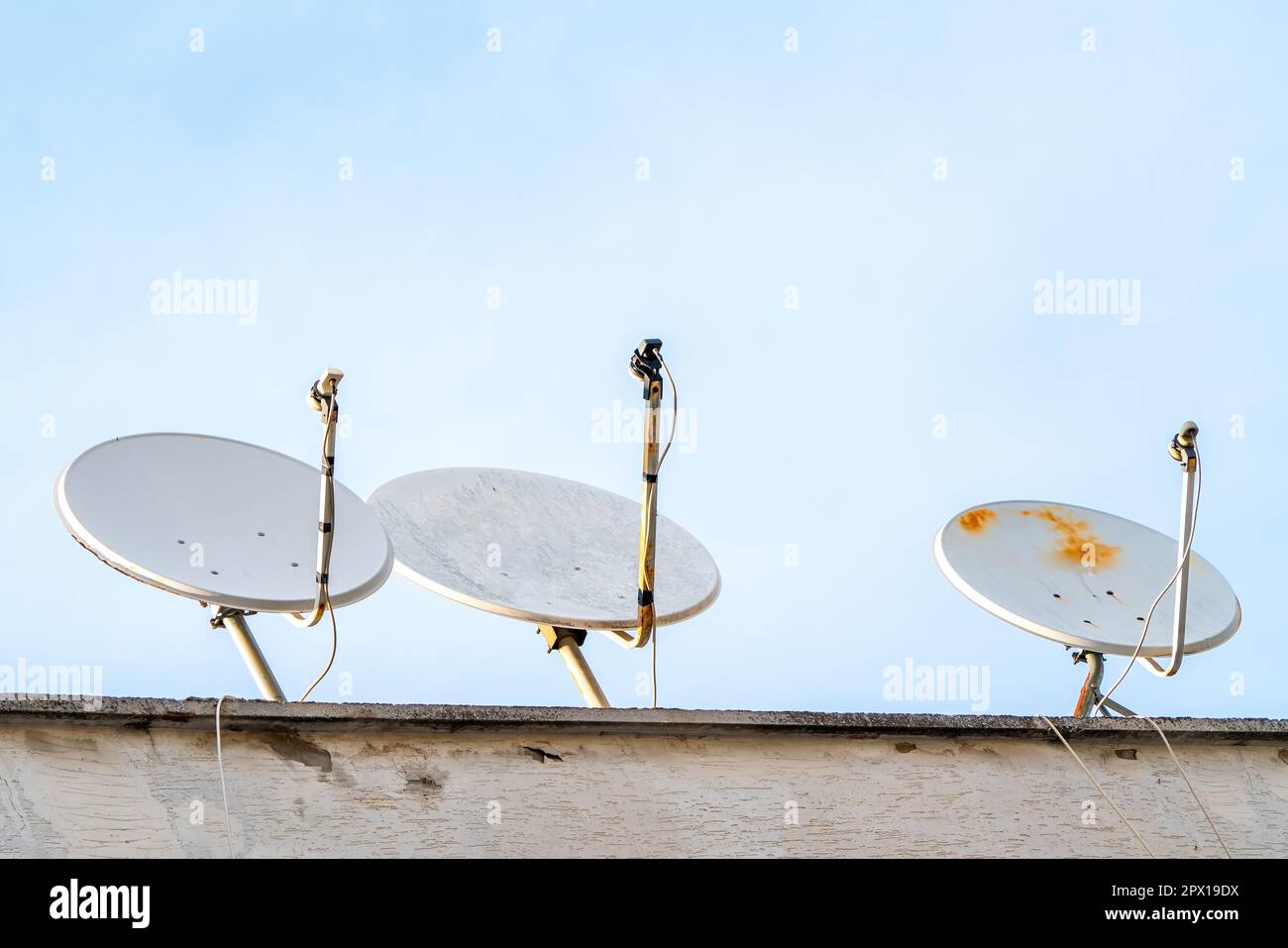 House satellite antenna used for TV broadcasts in Turkey Stock Photo
