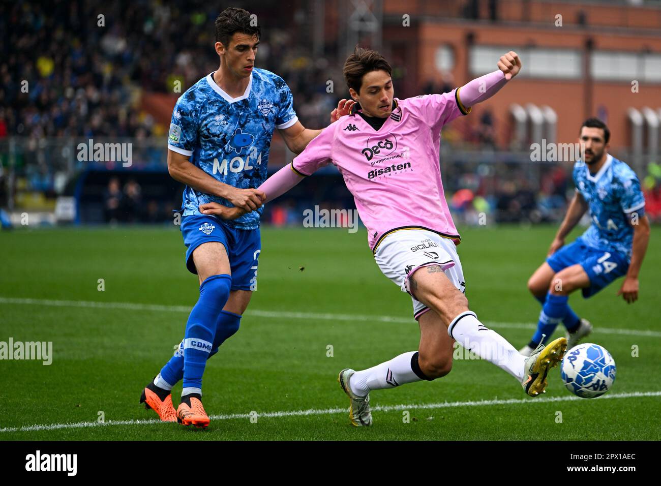 Como, Italy. 01st May, 2023. Palermo's Edoardo Soleri during the