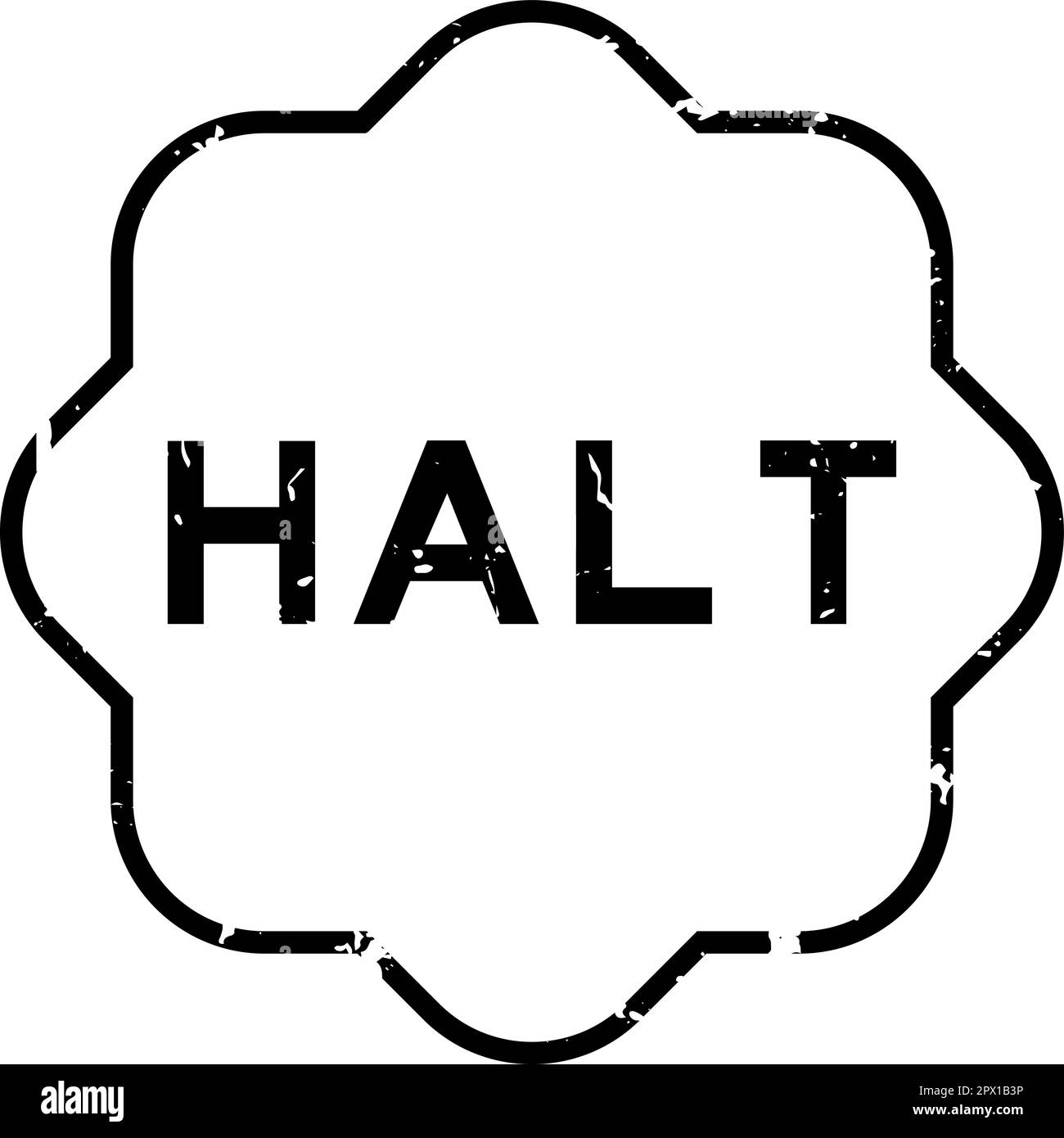 Grunge black halt word rubber seal stamp on white background Stock ...