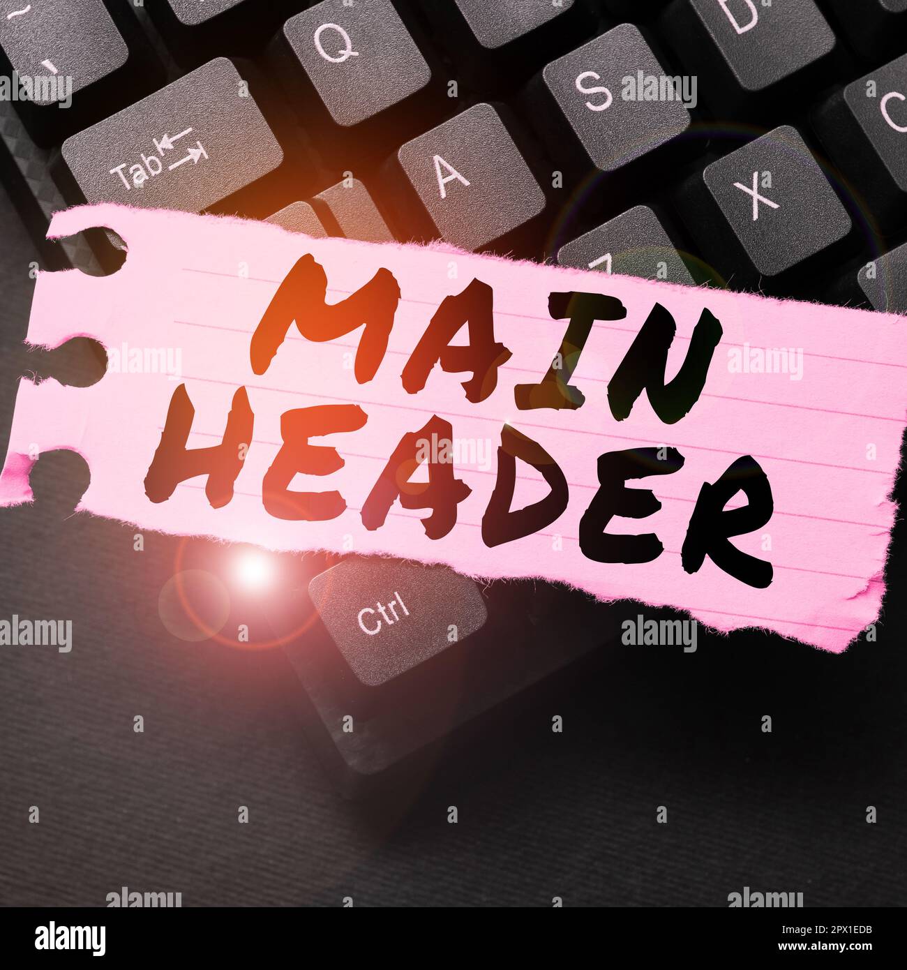 Hand writing sign Main Header, Concept used to display the