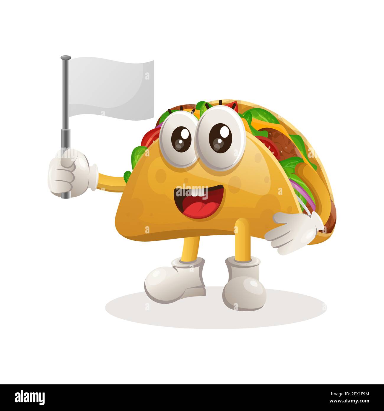 https://c8.alamy.com/comp/2PX1F9M/cute-taco-waving-white-empty-flag-perfect-for-food-store-small-business-or-e-commerce-merchandise-and-sticker-banner-promotion-food-review-blog-o-2PX1F9M.jpg