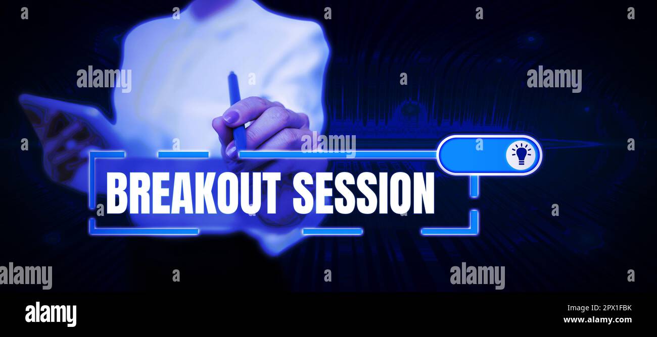 Writing displaying text Breakout Session, Internet Concept workshop ...