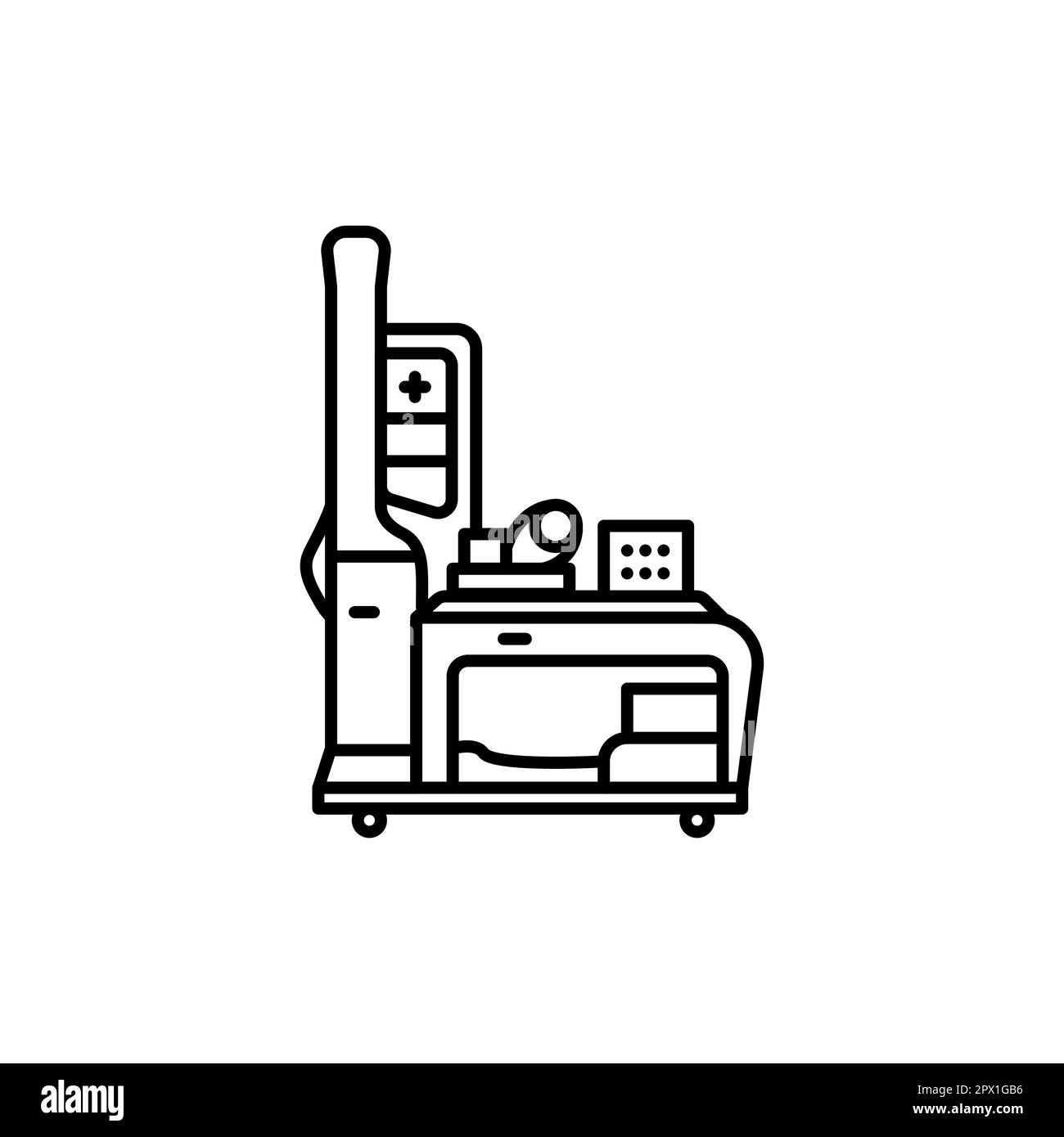 Self-service telemedicine black line icon. Pictogram for web page