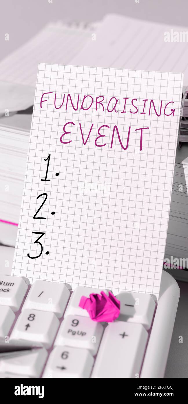 Hand writing sign Fundraising Event, Word for campaign whose purpose is ...