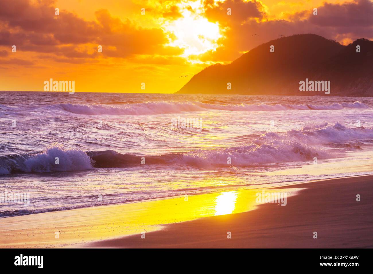 sea sunset for natural background Stock Photo - Alamy