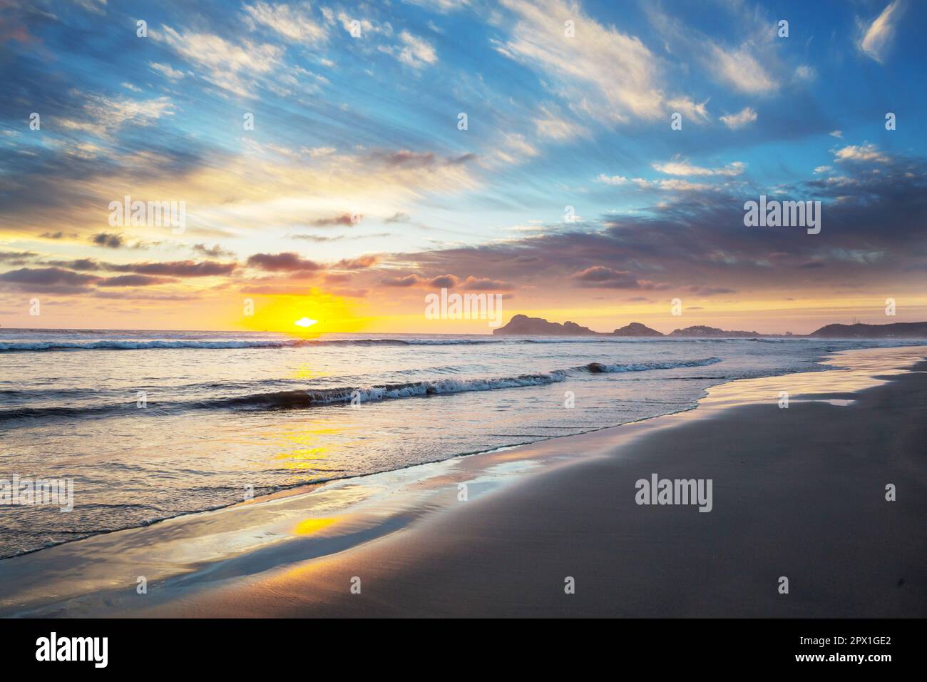 sea sunset for natural background Stock Photo - Alamy