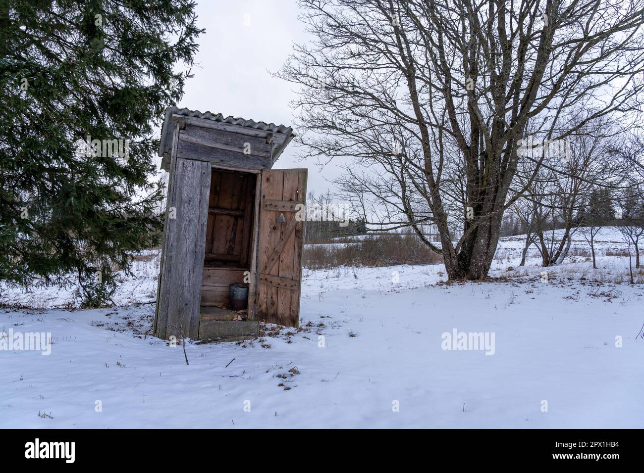 Old abandoned wooden outdoor toilet in the countryside Stock Photo - Alamy