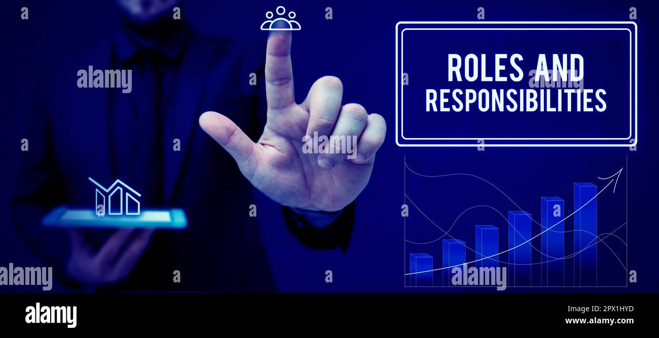 Conceptual display Roles And Responsibilities, Business approach