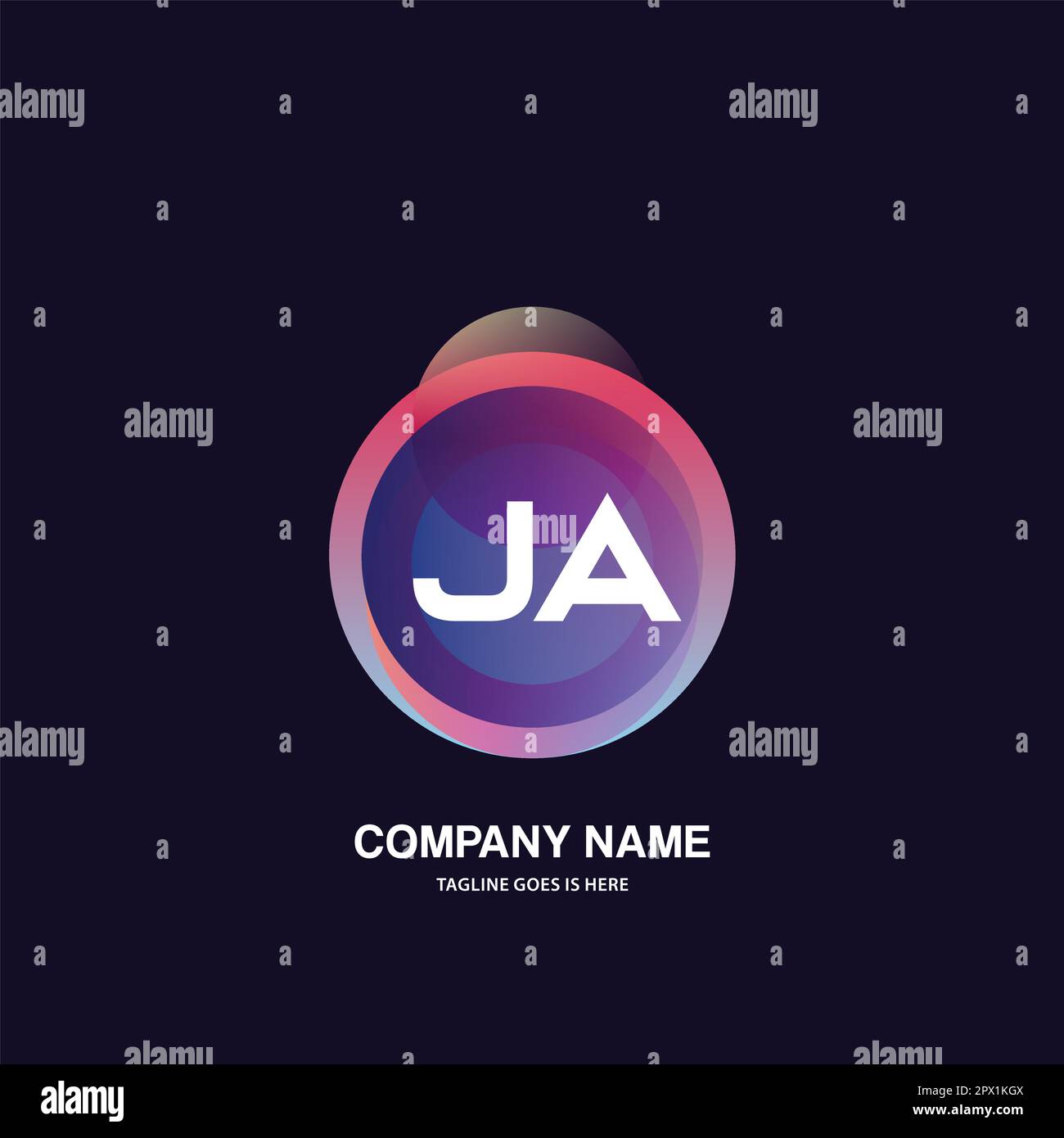 initial logo With Colorful Circle template vector Stock Vector
