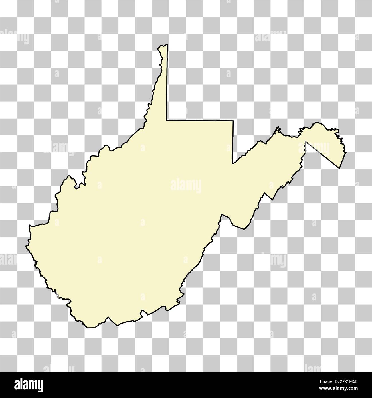 West Virginia map shape united - West Virginia Map Shape United States Of America Flat Concept Icon Symbol Vector Illustration 2PX1M6B 