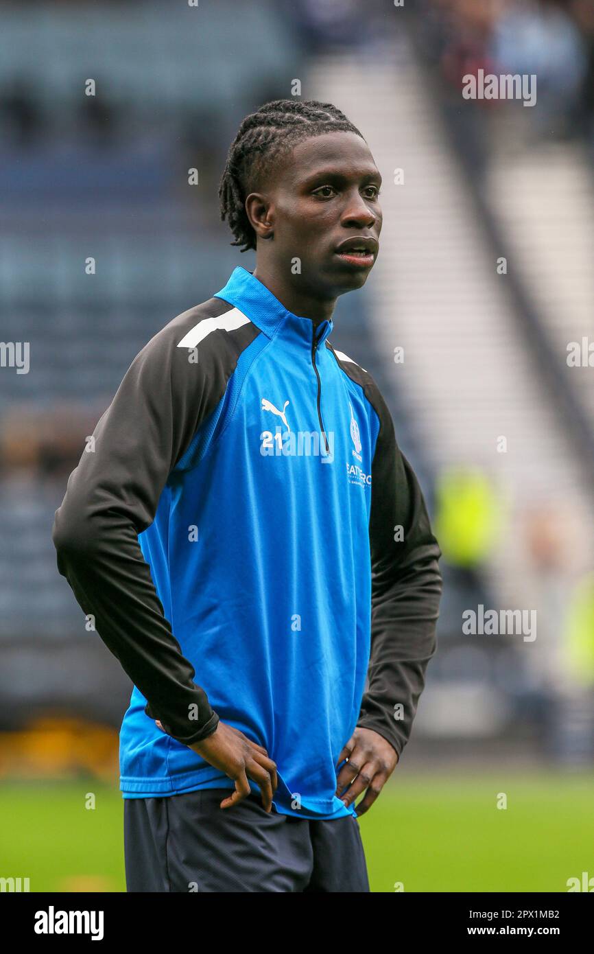 ola lawal, professional football player, with Falkirk FC, during a warm