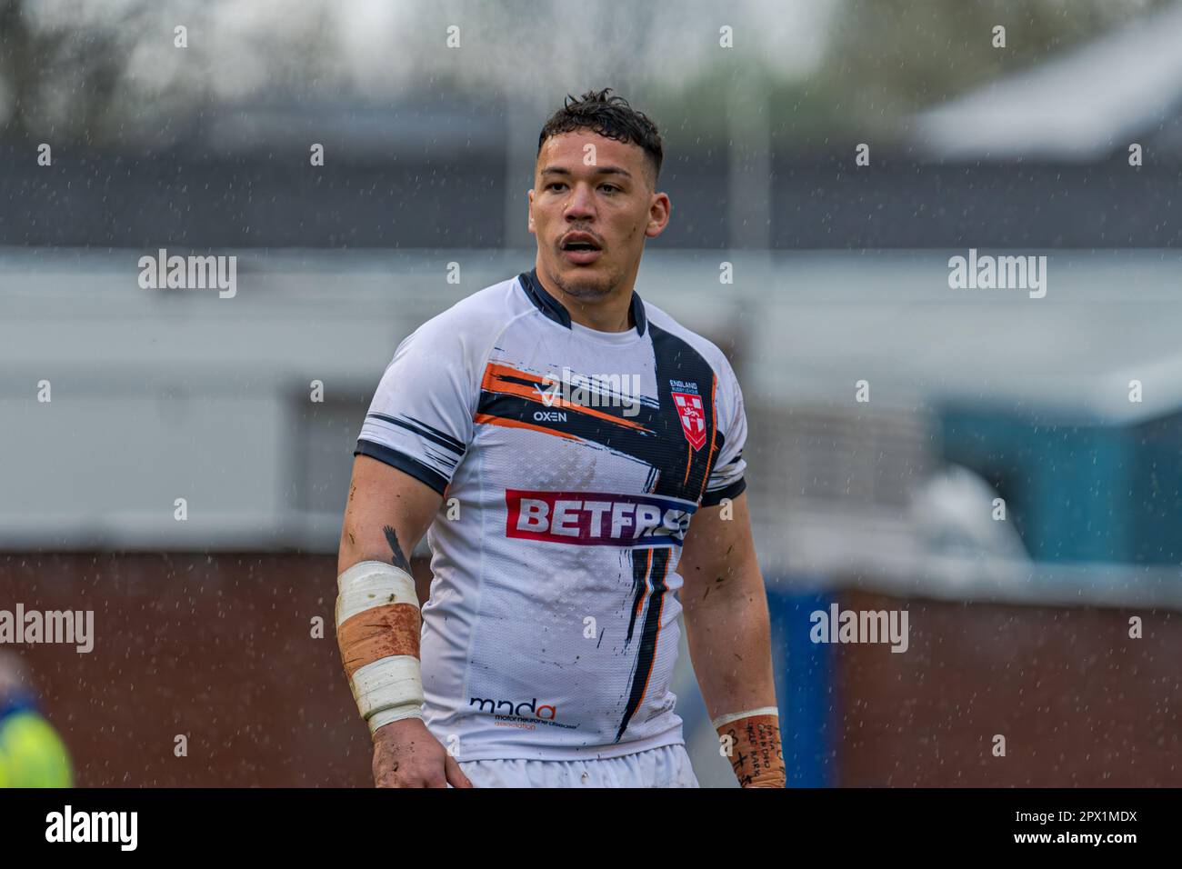 Halliwell Jones Stadium, Warrington, England. 29th April 2023. England v France, Rugby League, Mid-Season International. Credit: Mark Percy/Alamy Stock Photo