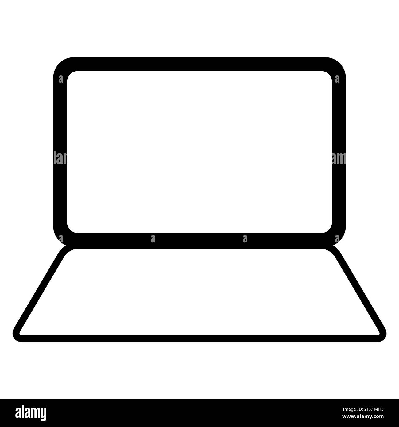 Laptop flat web icon, notebook computer technology symbol , blank ...