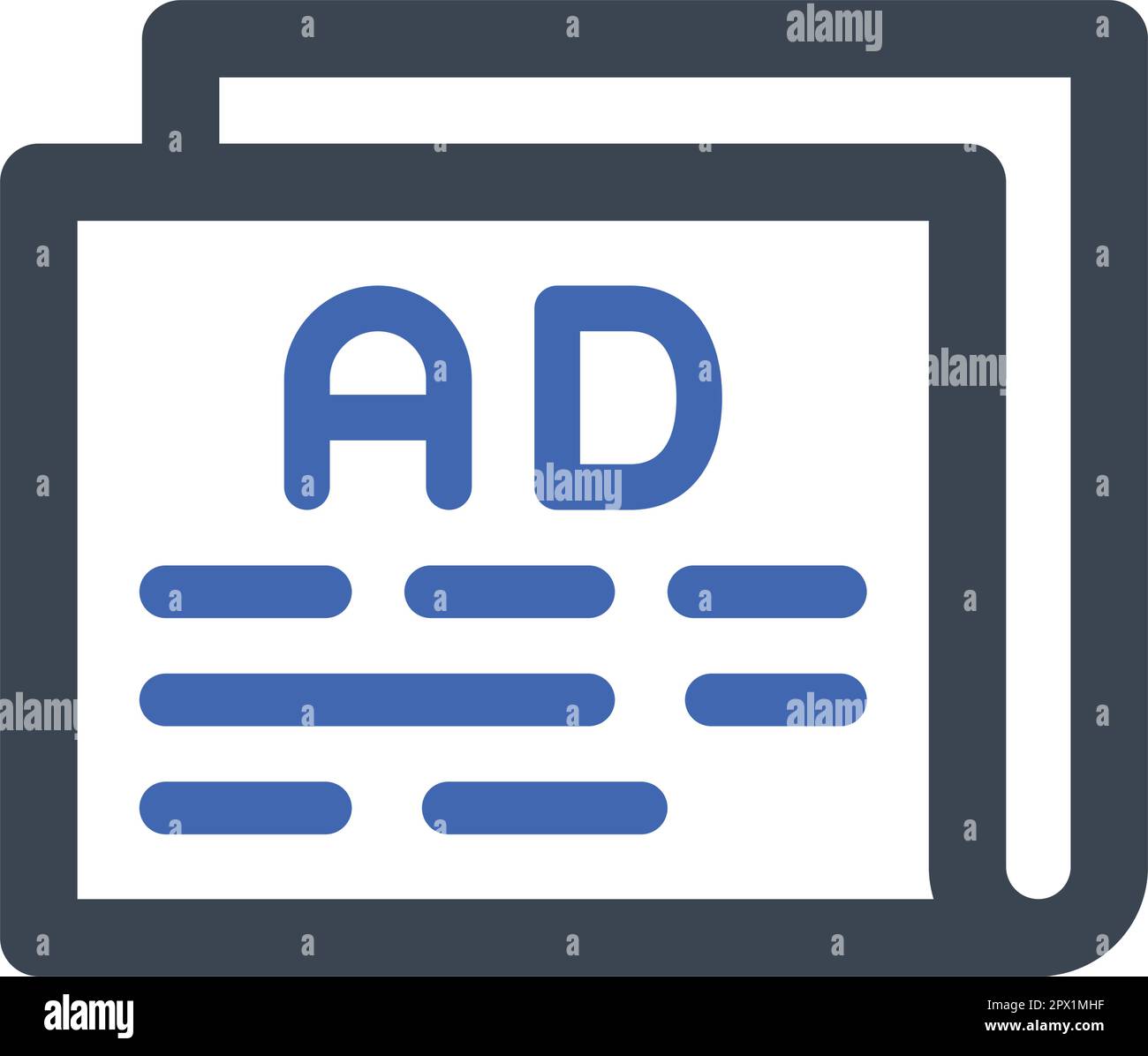 Advertisement newspaper icon Stock Vector