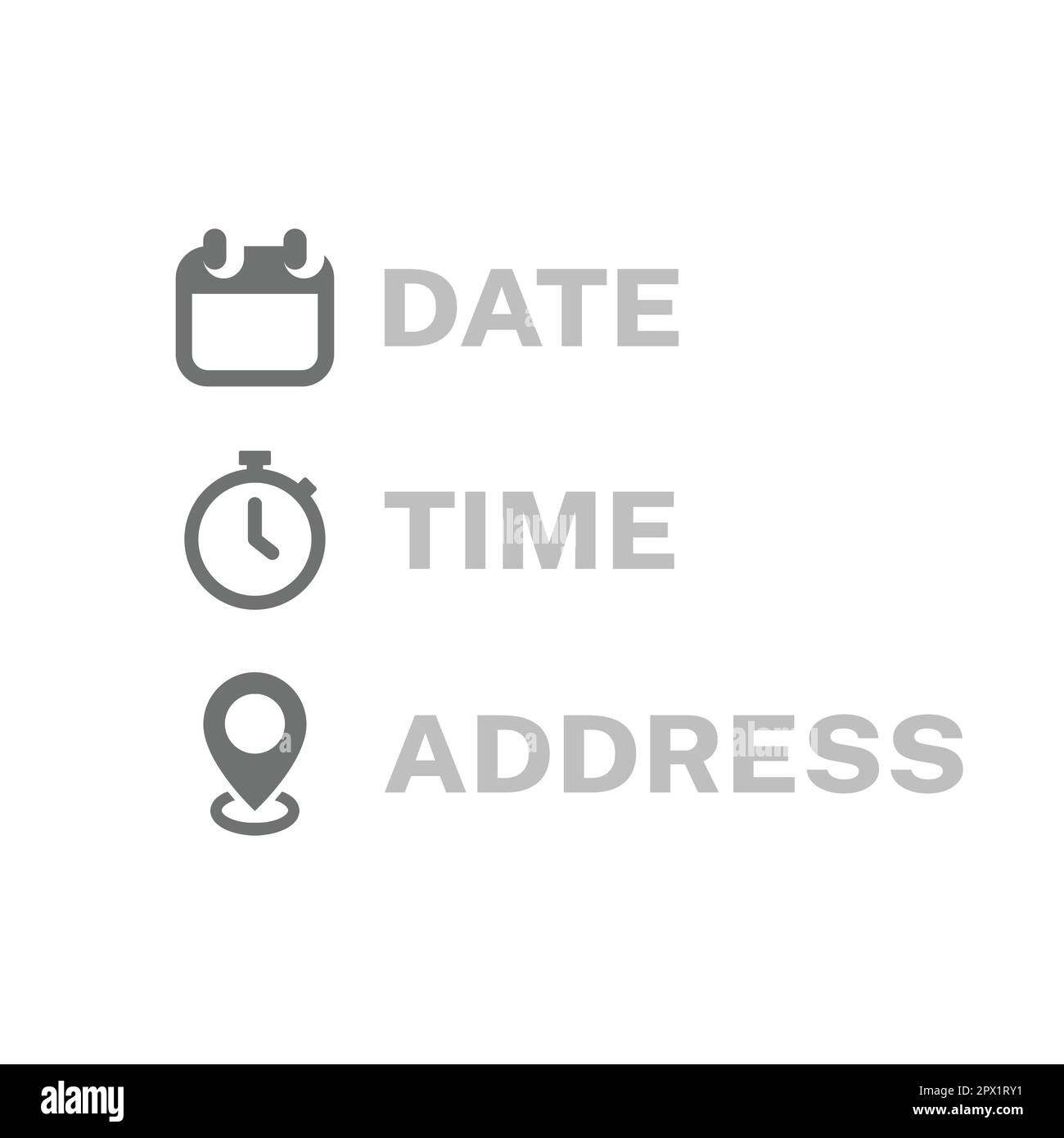 Date, time and address vector icon set. Contact us glyph icons Stock Vector Image & Art Alamy