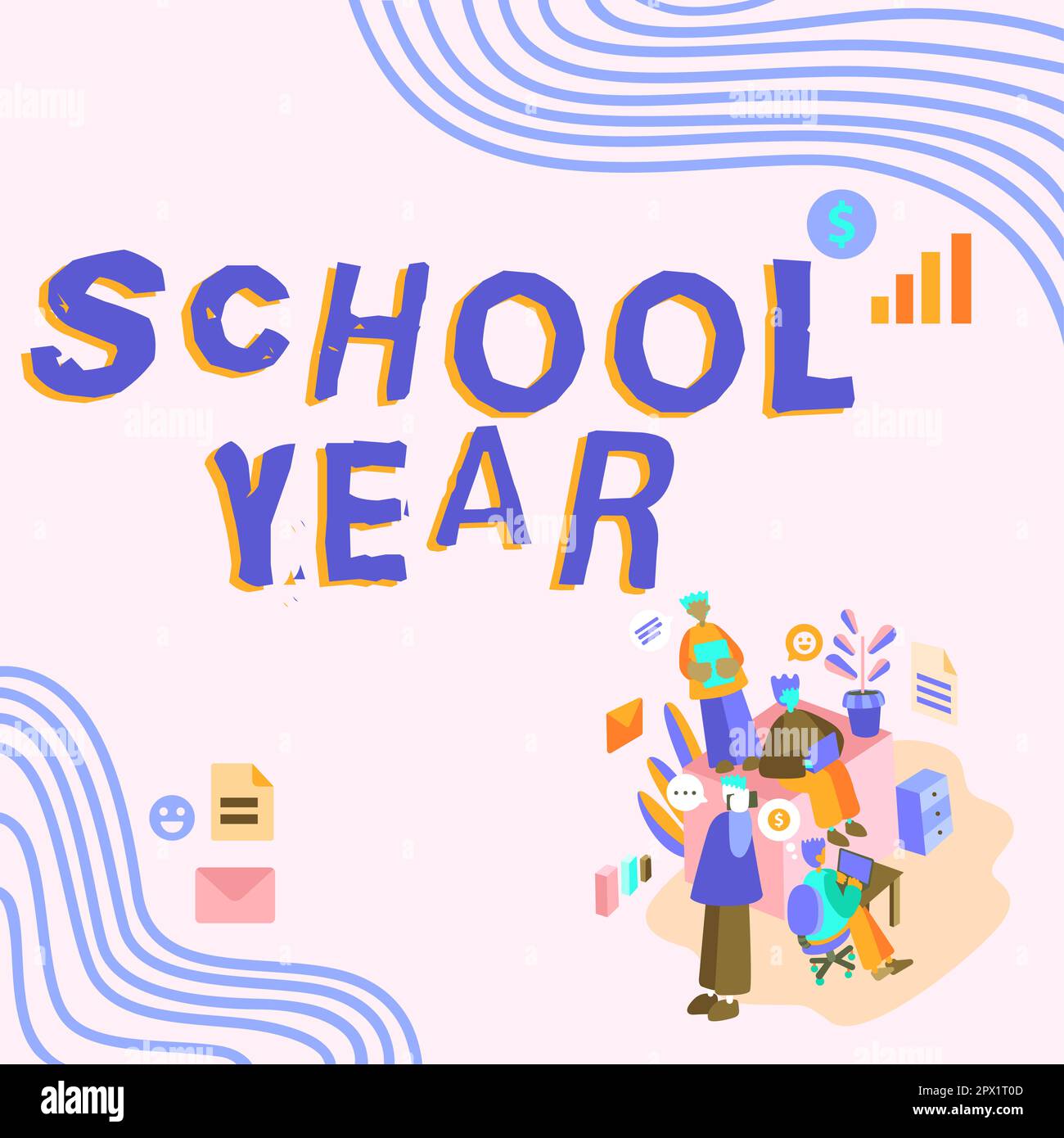 Text sign showing School Year, Word for the annual period of sessions ...