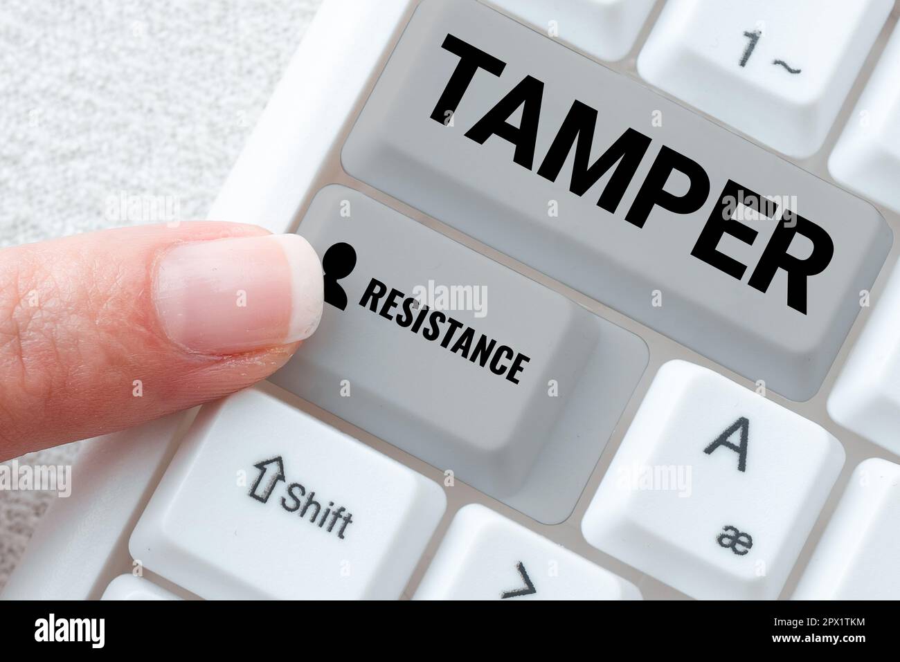 Text sign showing Tamper Resistance, Word for resilent to physical harm