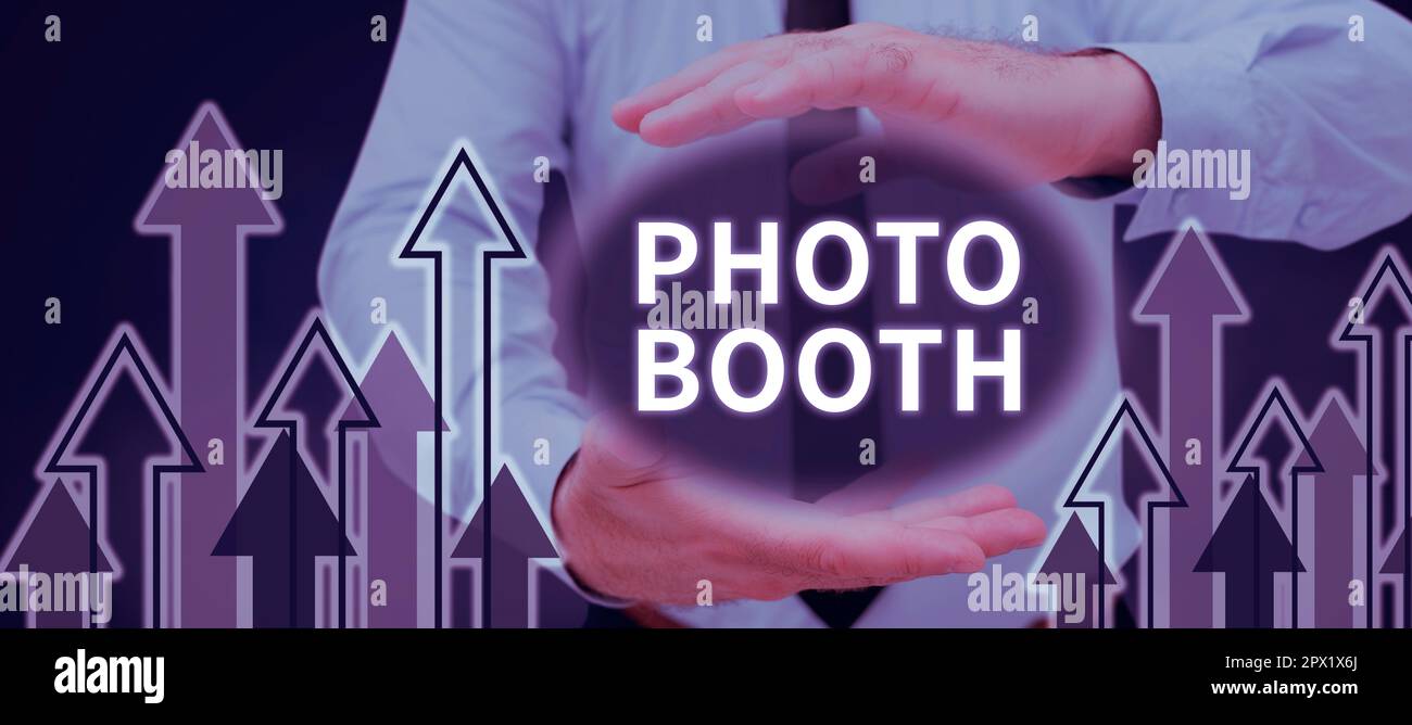 Handwriting text Photo Booth, Concept meaning form of photo sharing and  publishing in the format of a blog Stock Photo - Alamy