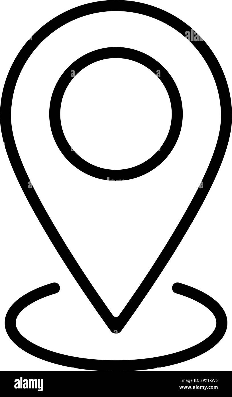 Linear icon of map pin as navigation concept Stock Vector Image & Art ...